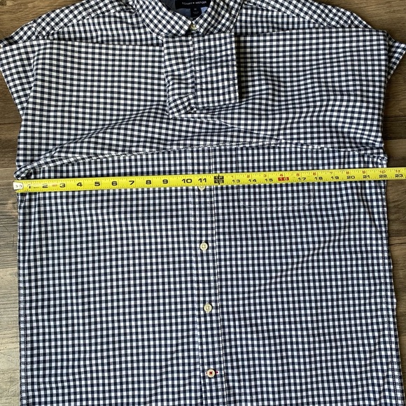Tommy Hilfiger Navy and White Checkered Shirt Size M - Picture 3 of 9